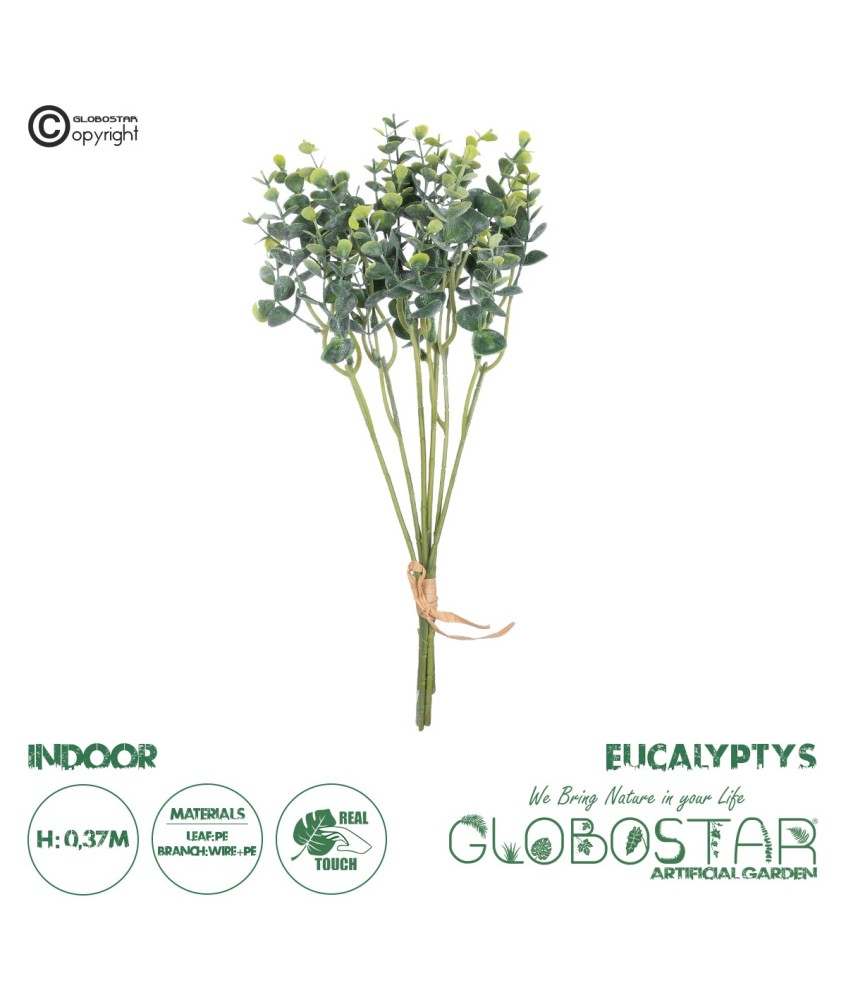 GloboStar® Artificial Garden EUCALYPTYS BRANCH  20775 Τεχνητό Διακοσμητικό Κλαδί Ευκαλύπτου Y37cm